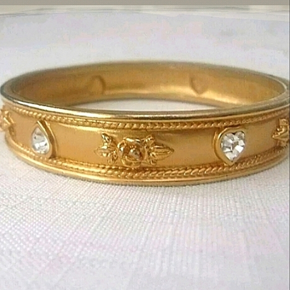 💛  Elizabeth Taylor LOVE BLOOMS Gold Bangle Bracelet NEW - Picture 3 of 12
